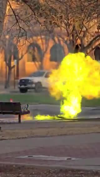 #BREAKING: Brightly colored #flames were seen shooting up from #manholes at #Texas #TESASTech as evacuations continued amid “multiple fires” spreading across campus buildings.