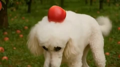 AI Video: When Gravity Hits ai dog gravity newton apple funny funnydogs garden appletree