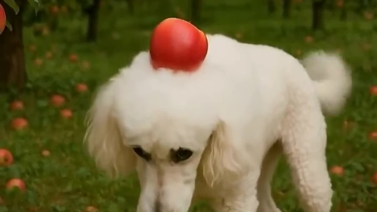 AI Video: When Gravity Hits ai dog gravity newton apple funny funnydogs garden appletree
