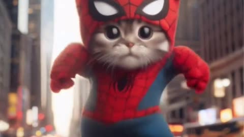 Spider-man + cat, dancing