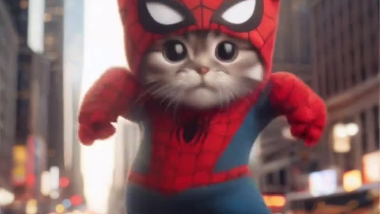 Spider-man + cat, dancing