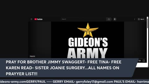 GIDEONS ARMY LIVE TUESDAY 6/17/25 @ 930 AM EST