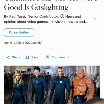 Liking original Fantastic Four is gaslighting? Forbes