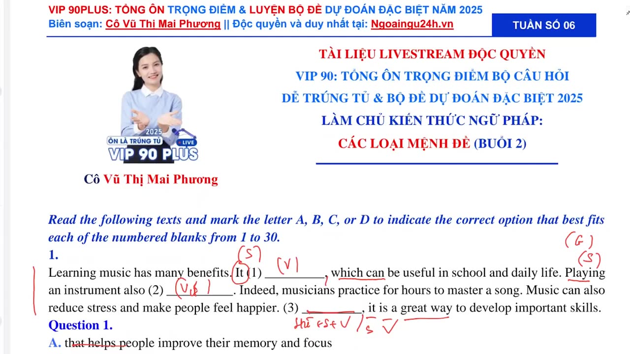 02. Làm chủ kiến thức Ngữ pháp Các loại mệnh đề (Buổi 1)