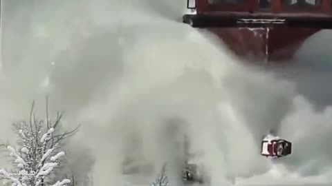 Awesome Power of Trains Plowing Through Snow