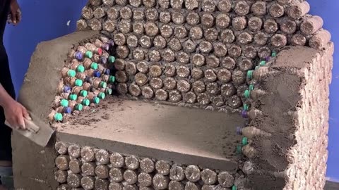 Build a chair with bottles and cement ! Must watch 👀