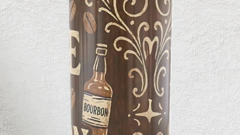 This Is Coffee & Bourbon | Funny Rustic 20oz Tumbler Wrap for Sublimation (Short Video)