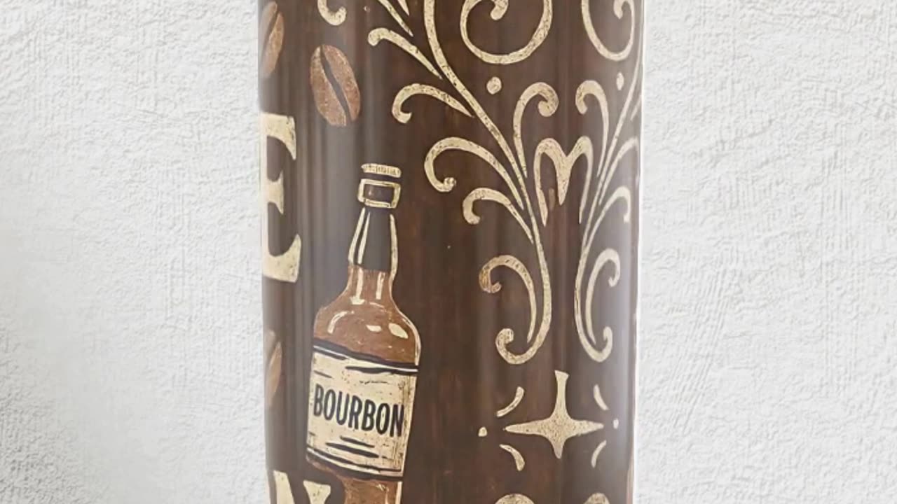 This Is Coffee & Bourbon | Funny Rustic 20oz Tumbler Wrap for Sublimation (Short Video)