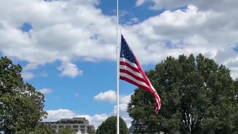 White House flags flown at half staff in honor of the victims of the Minneapolis shooting