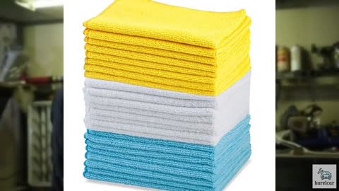 Amazon Basics Microfiber Cleaning Cloths, Ultra Absorbent, Lint Free, Streak Fr