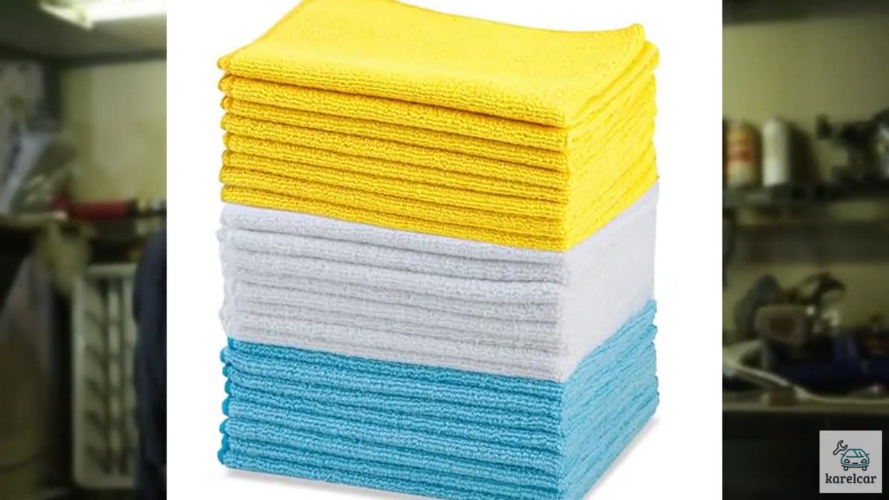 Amazon Basics Microfiber Cleaning Cloths, Ultra Absorbent, Lint Free, Streak Fr