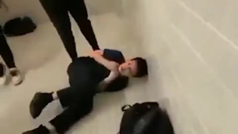 Savage Nigger Gorilla Kicks Little White Boy In School Bathroom