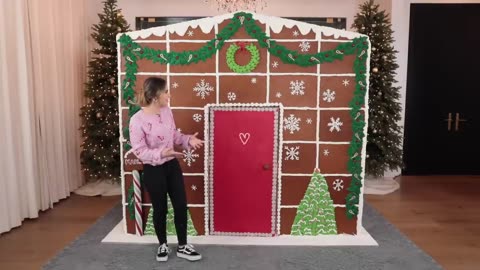 Making a -LIFE-SIZE- Gingerbread House For 24 Hours! - YouTube