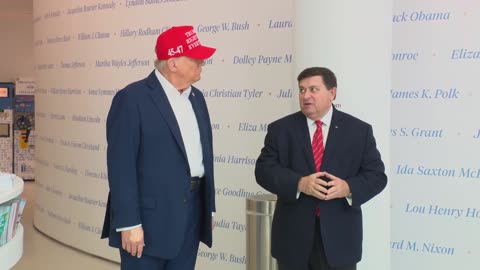 President Trump Visits The People's House Exhibit and Gaggles with the Press