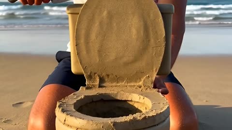 Time Lapse Toilet Sand Sculpture is Wild