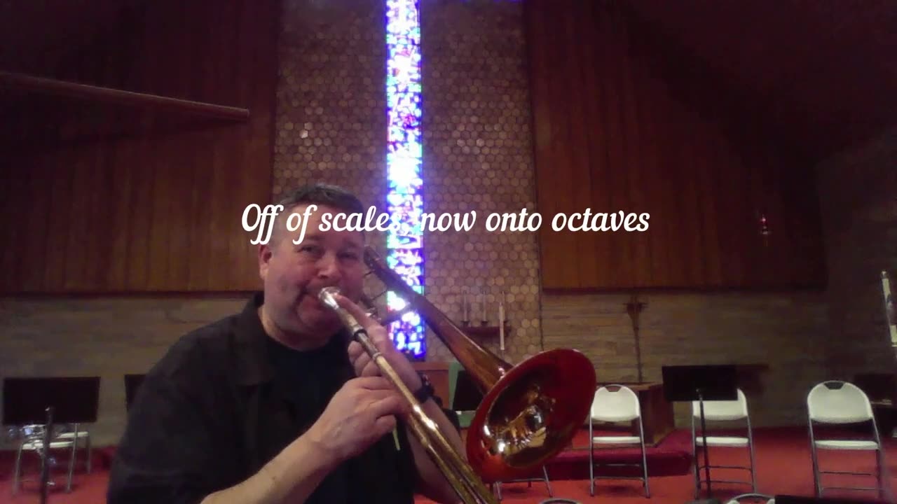 Low F Scale to High Bb Scale done in half-steps, with arpeggios (1)