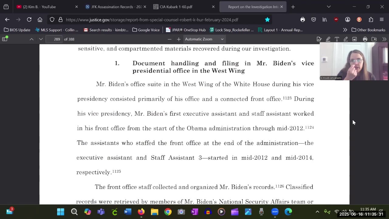 V 14 part 1 Robert Hur Classified Documents Report