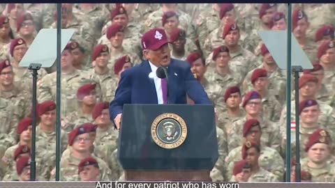 President Trump addresses troops at Fort Bragg. 🇺🇸