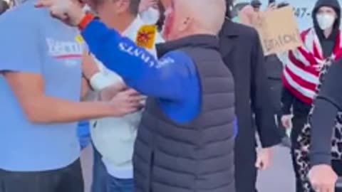 Man Chanting "Let's Go ICE" And "God Bless Trump" Gets Left Embarrassed And Bloodied!