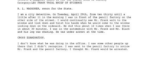 R L WAGGONER, Sworn In For The State, 23rd To Testify