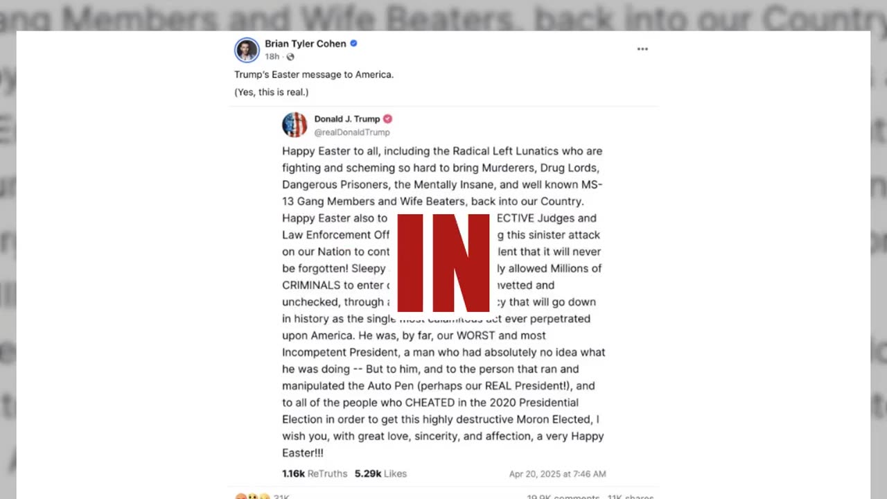 Fact Check: Donald Trump DID Post an Easter Message to 'Radical Left Lunatics', Judges, Biden