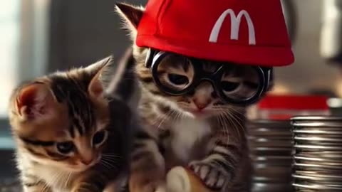Cat Donald's~World’s First Cat-Owned McDonald’s #shorts #ai #cinematicvideo #animals #funny #cute