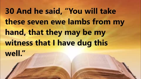 In return for the treaty, Abraham clears up a dispute about an important well.