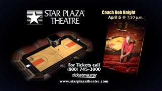 February 14, 2012 - Ad for Coach Bob Knight at Star Plaza Theatre in Merrillvlle