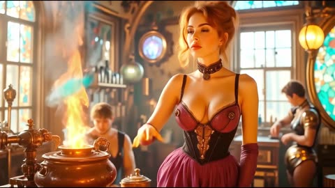 Curvy STEAMPUNK _ Women - PT 5 - Dramatic Sci-Fi Music - AI MicroFilm