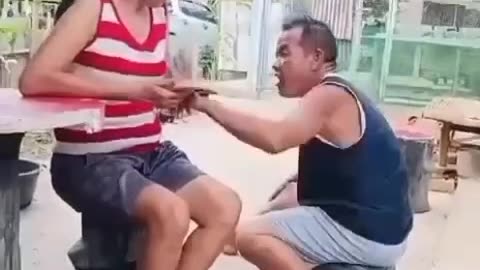 SHE TRIED TO STOP HIM OOCH THAT HURTS