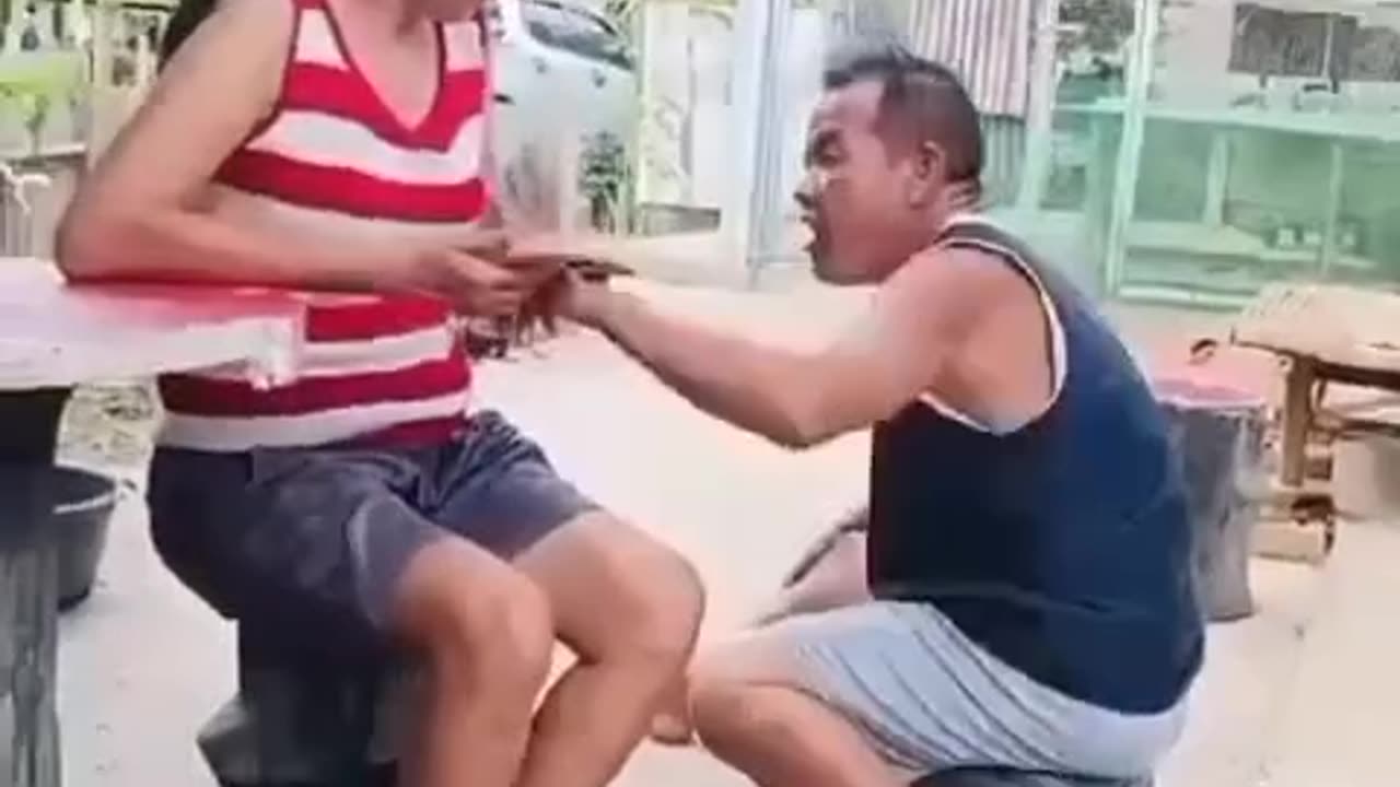 SHE TRIED TO STOP HIM OOCH THAT HURTS