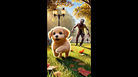poor dog chased by evil zombies 🧟