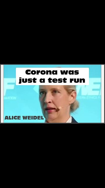 🚨 ALICE WEIDEL: “COVID WAS JUST A TEST RUN”‼️