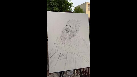 🌼 श्री राधा 🌼 Shree Premanand Ji Maharaj Painting 🙏🏻