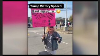 No Kings protesters fume after man blasts Trump’s 2024 victory speech on giant speaker ~ Sky News Australia 10.24.25