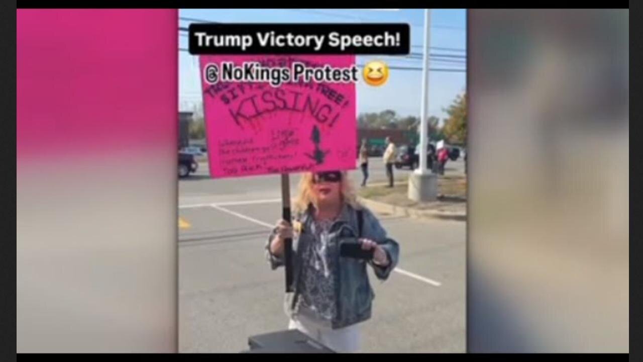 No Kings protesters fume after man blasts Trump’s 2024 victory speech on giant speaker ~ Sky News Australia 10.24.25