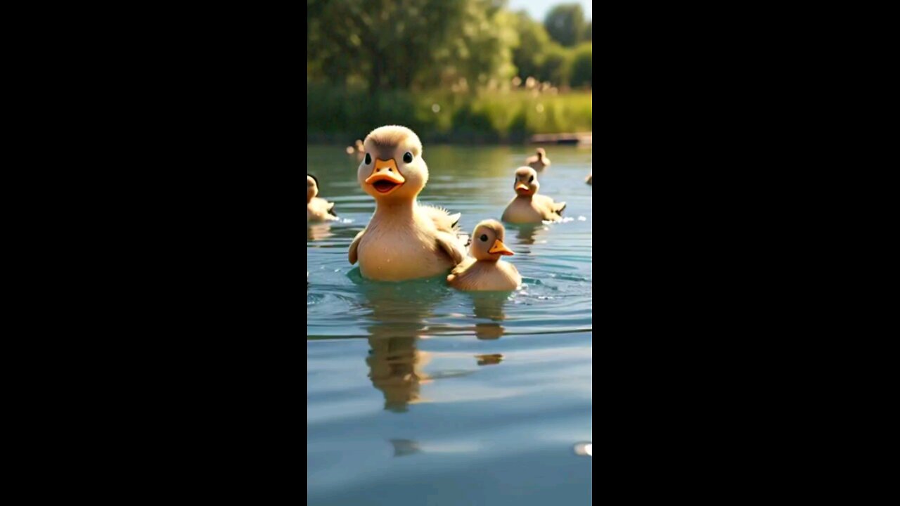 a cute duck try to fly