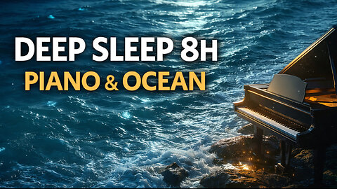 8 Hours PIANO MUSIC with OCEAN WAVES 🌊 Relaxing Sea Sounds for Deep Sleep & Calm