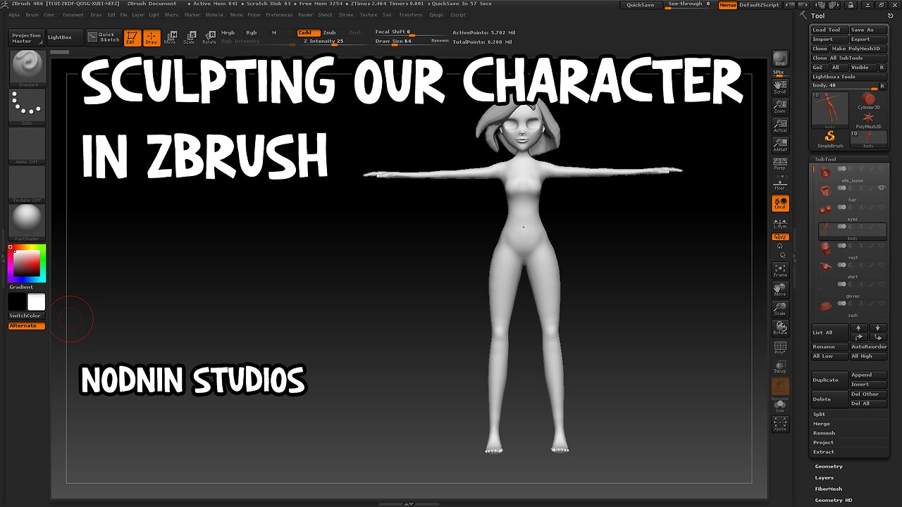 Sculpting Our Character in ZBrush - Nodnin Studios