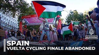 Spain’s Vuelta cycling finale abandoned after pro-Palestine protest in Madrid