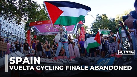 Spain’s Vuelta cycling finale abandoned after pro-Palestine protest in Madrid