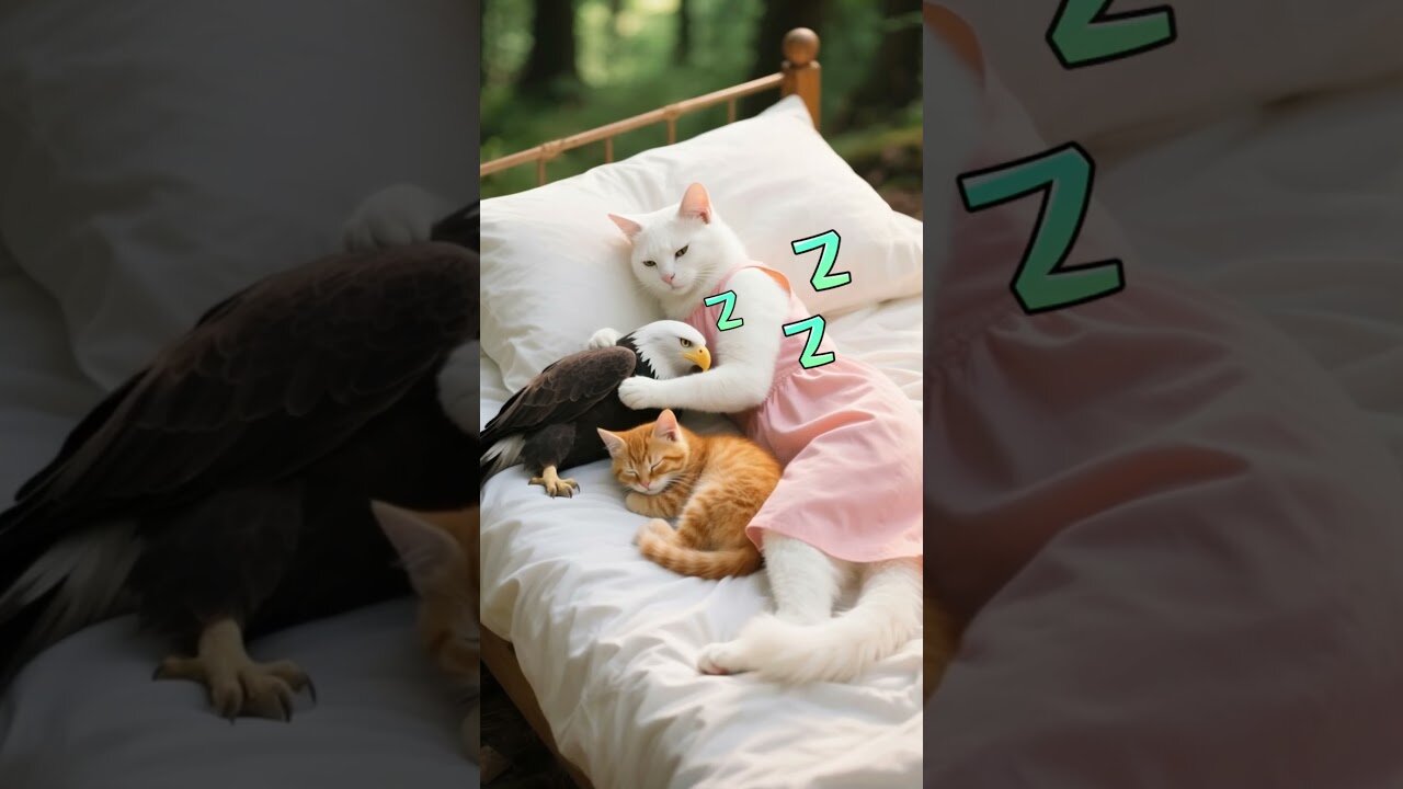 The kitten rescued an eagle in trouble – The eagle to repay by saving the mother cat from the cliff!
