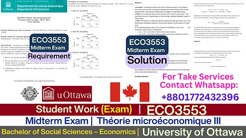 Client Work (Midterm Exam) | ECO3553 Partiel 2024 Solved Paper | University of Ottawa