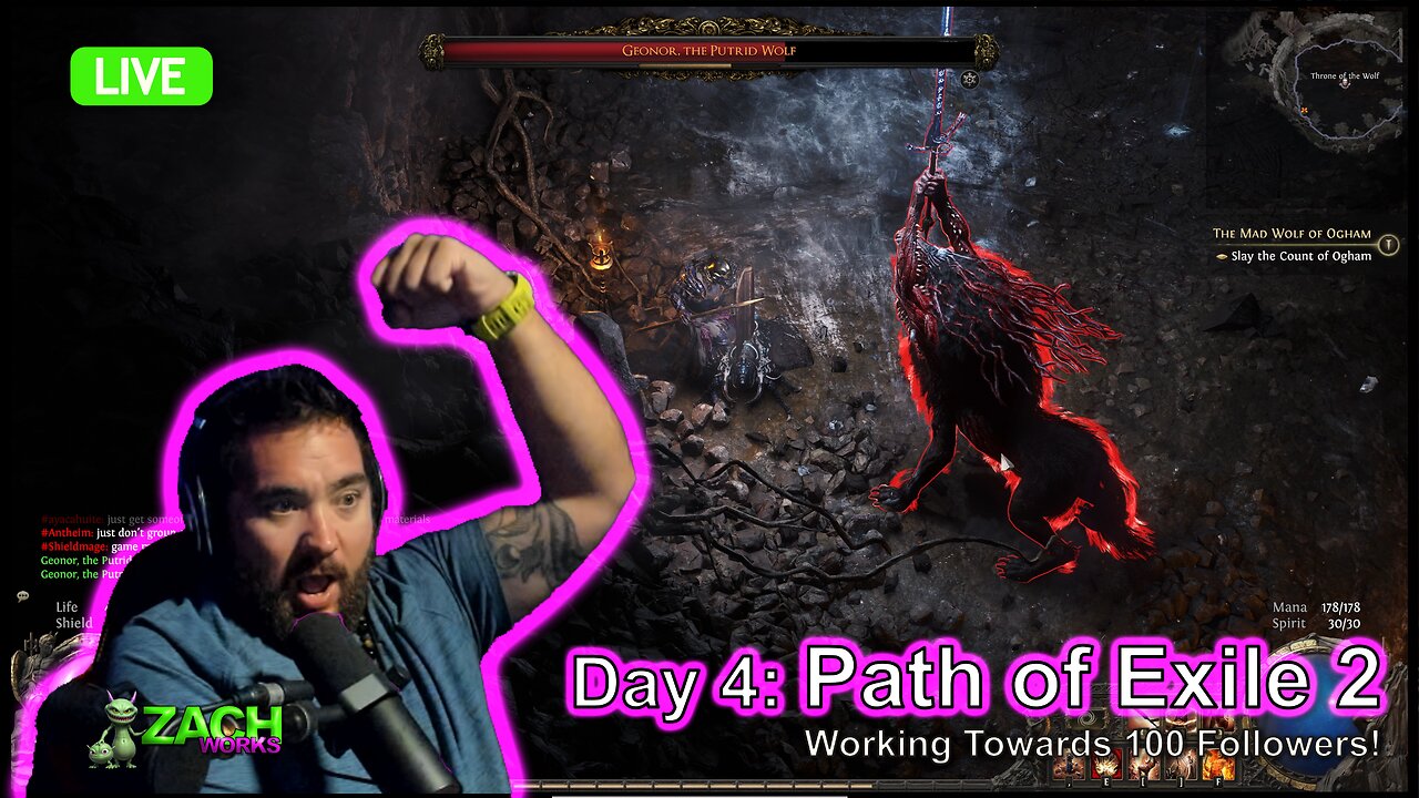 Day 4 Path of Exile 2: Geonor Boss Fight Replay + Act 2! 29 Followers to 100!