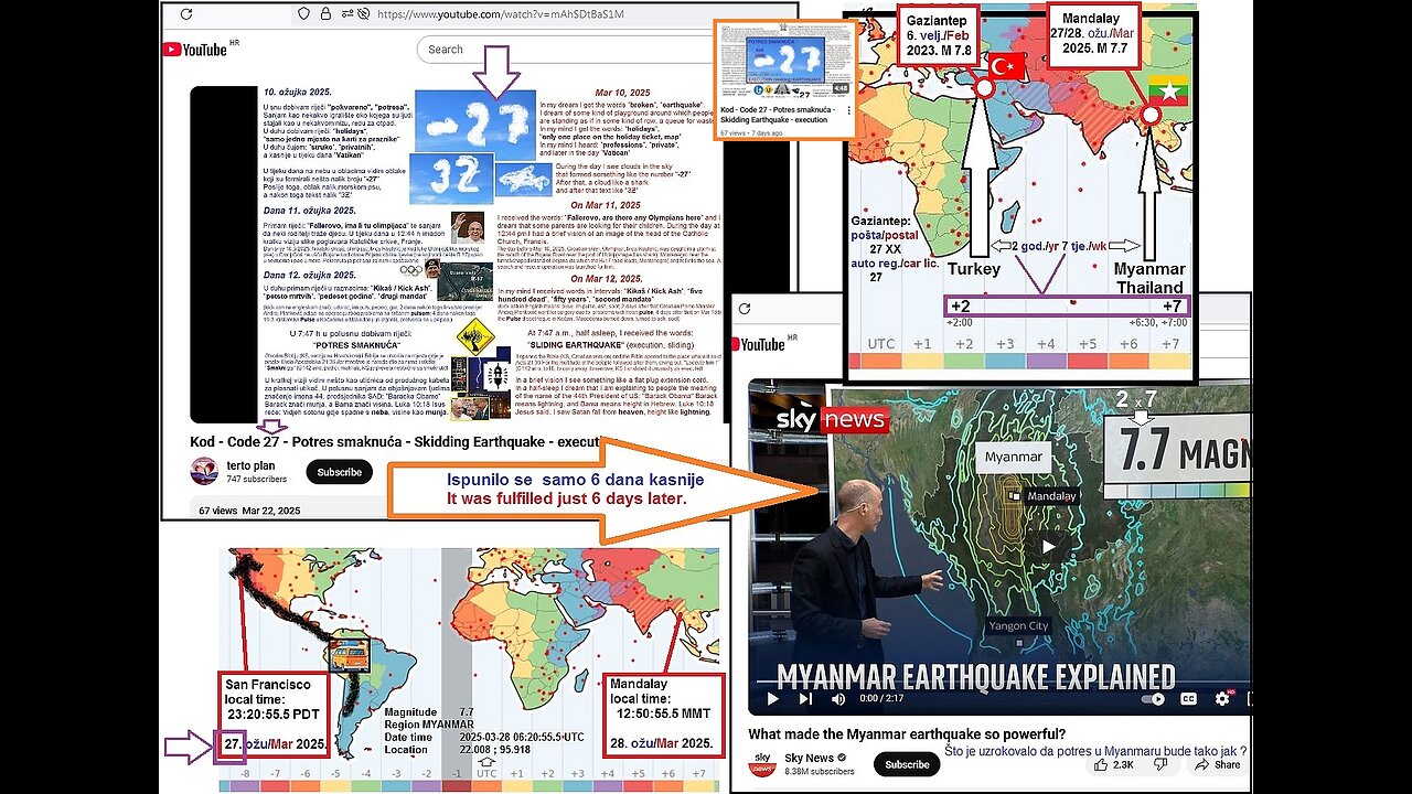 Potres ispunilo se - Earthquake fulfilled - M 7.7 Myanmar Thailand 27-28.3.2025. --- Manila