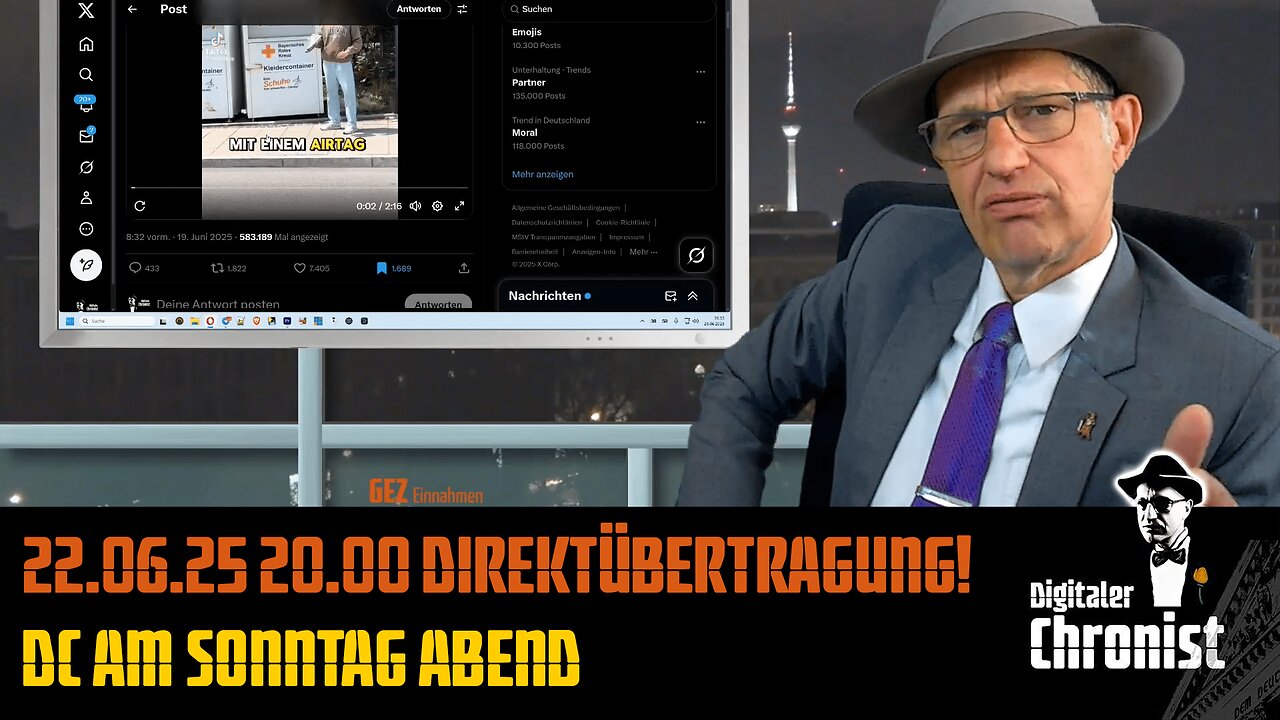 Aufzeichnung vom 22.06.25 Direktübertragung! DC am Sonntag Abend