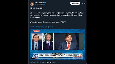 Oh shizzles… 👀 Stephen Miller says anyone, including Governor’s, WILL BE ARRESTED