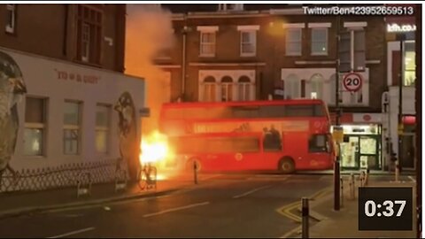 "Electric Double Decker Bus Erupts in Flames in Wimbledon, London"