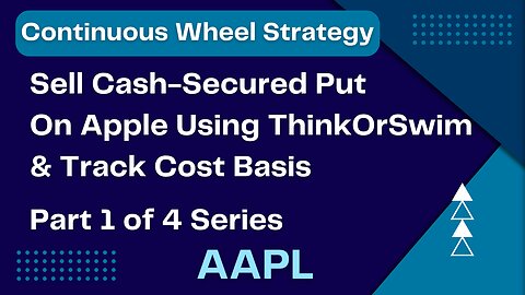 How to Sell Cash-Secured Puts on AAPL in ThinkorSwim & Track Cost Basis | Wheel Strategy Part 1