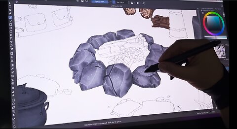 Drawing Rocks And Stones (Timelapse)